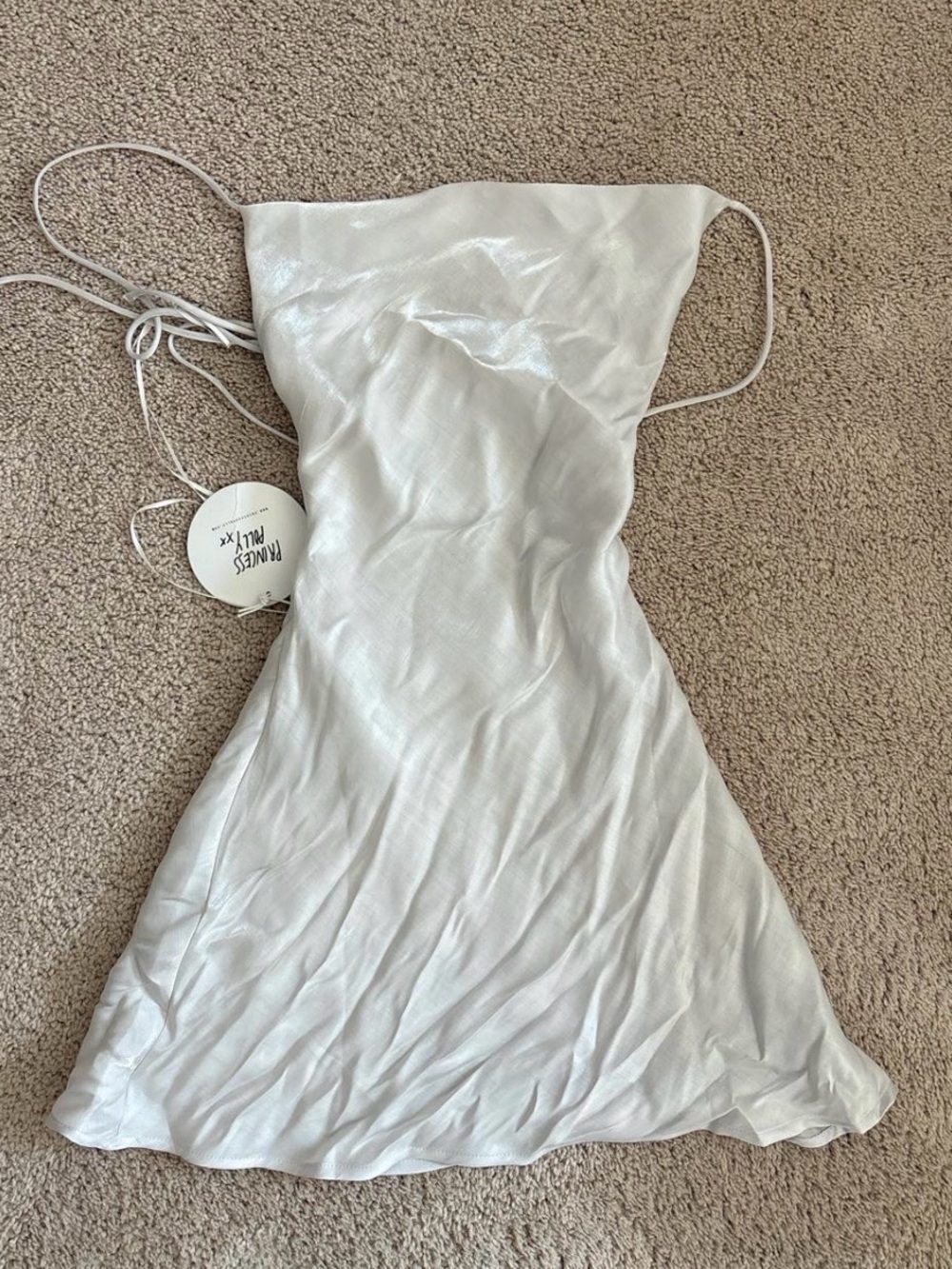 Princess Polly Silver Shimmery Slip Mini Dress